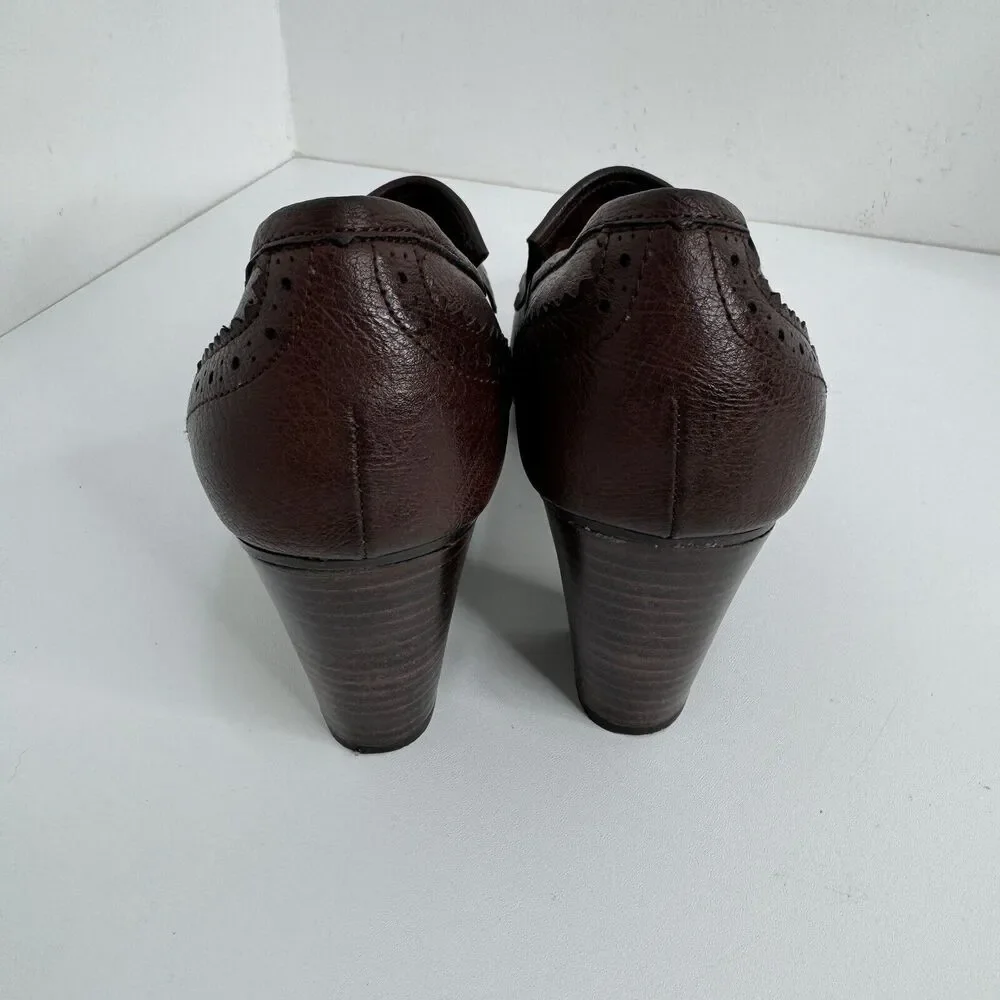 GH Bass & Co. Block Heels Women's 7 M Pumps SlipOn Shoes Kiltie Tassels Academia - Picture 6 of 8